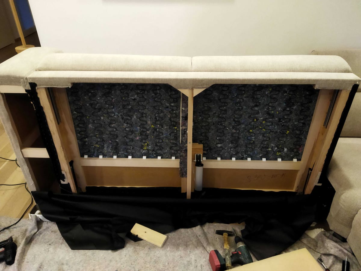 Průběh opravy - instalace nových pružin